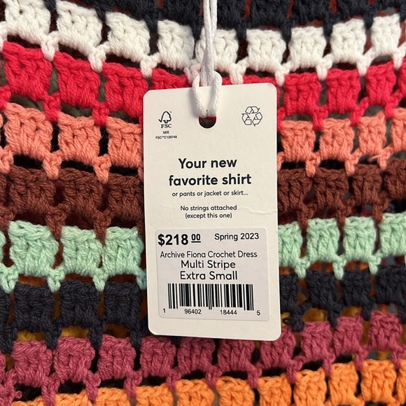 NWT Marine Layer Archive Fiona Crochet Dress Multi Stripe Size XS - Picture 7 of 9